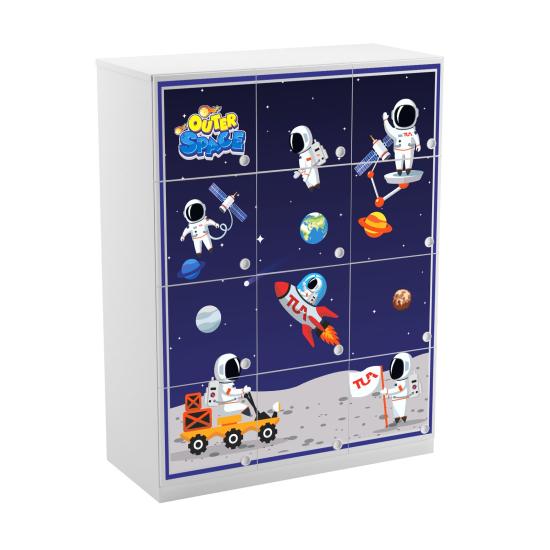 AKY-HS0036UZ UZAY TEMALI 12 KAPAKLI ÖĞRENCİ DOLABI